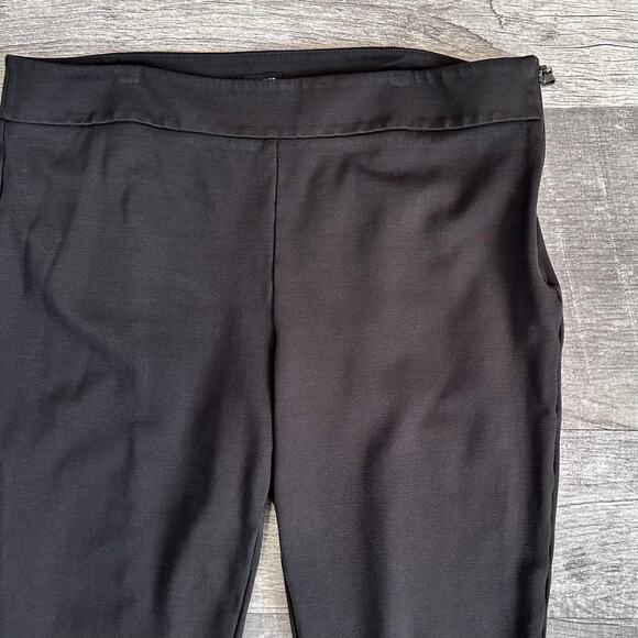 Ann Taylor Side Zip Knit Ankle Pant Womens 12 (34.5X27) High Rise Black Stretch - Picture 2 of 9